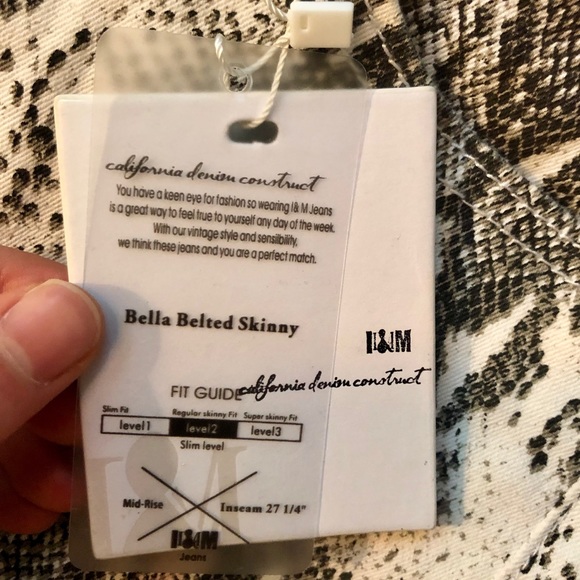 l&M California Denim Construct Snake Print Jeans - Picture 3 of 5